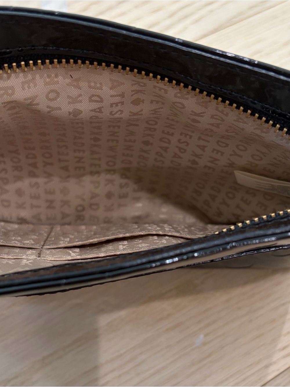 kate spade Black Patent Polka Dot Crossbody with Bow - Picture 4 of 7